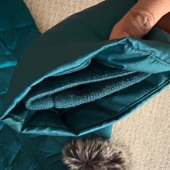 Lands End teal puffer coat jacket - Picture 5 of 7